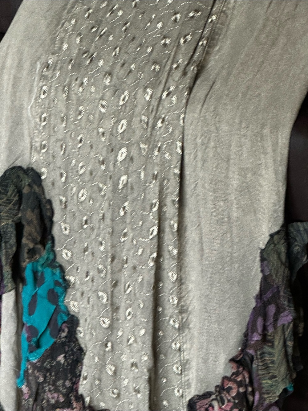 YOUNG THREADS NWT  Boho Maxi Dress Hi-Low Ruffle Embroidered Multicolor - Picture 15 of 16
